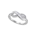 thumbnail image 1 of FB Jewels 10kt White Gold Womens Round Baguette Diamond Infinity Ring 1/5 Cttw Size 5.5, 1 of 1