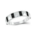 thumbnail image 1 of FB Jewels 10kt White Gold Womens Round Black Color Enhanced Diamond Band Ring 1/2 Cttw Size 5, 1 of 1