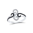 thumbnail image 1 of FB Jewels 10kt White Gold Womens Round Black Color Enhanced Diamond Swirled Whimsical Band Ring 1/5 Cttw, 1 of 1