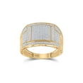thumbnail image 1 of FB Jewels 10kt White Gold Womens Round Blue Color Enhanced Diamond Wide Fashion Ring 1/2 Cttw, 1 of 1