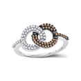 thumbnail image 1 of FB Jewels 10kt White Gold Womens Round Brown Diamond Linked Circles Ring 1/3 Cttw Size 7, 1 of 1