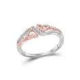thumbnail image 1 of FB Jewels 10kt White Gold Womens Round Diamond 2-tone Heart Ring 1/5 Cttw Size 7.5, 1 of 1