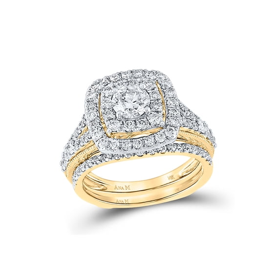 FB Jewels 10kt White Gold Womens Round Diamond 3-stone Bridal Wedding Engagement Ring 1/2 Cttw