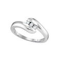 thumbnail image 1 of FB Jewels 10kt White Gold Womens Round Diamond 3-stone Promise Bridal Ring 1/8 Cttw, 1 of 1