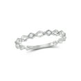 thumbnail image 1 of FB Jewels 10kt White Gold Womens Round Diamond Alternating Link Stackable Band Ring 1/20 Cttw, 1 of 1