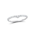 thumbnail image 1 of FB Jewels 10kt White Gold Womens Round Diamond Chevron Stackable Band Ring 1/4 Cttw, 1 of 1