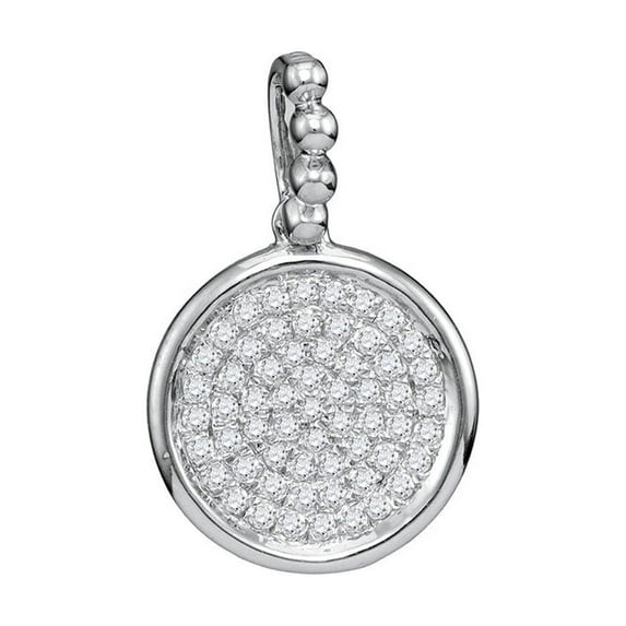 FB Jewels 10kt White Gold Womens Round Diamond Cluster Circle Pendant 1/6 Cttw
