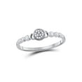 thumbnail image 1 of FB Jewels 10kt White Gold Womens Round Diamond Cluster Stackable Band Ring 1/6 Cttw Size 9, 1 of 1