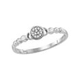 thumbnail image 1 of FB Jewels 10kt White Gold Womens Round Diamond Cluster Stackable Band Ring 1/6 Cttw, 1 of 1