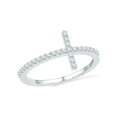 thumbnail image 1 of FB Jewels 10kt White Gold Womens Round Diamond Cross Band Ring 1/5 Cttw, 1 of 1