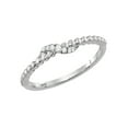 thumbnail image 1 of FB Jewels 10kt White Gold Womens Round Diamond Crossover Stackable Band Ring 1/20 Cttw, 1 of 1
