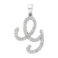 thumbnail image 1 of FB Jewels 10kt White Gold Womens Round Diamond Cursive Letter G Pendant 1/5 Cttw, 1 of 1