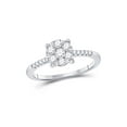 thumbnail image 1 of FB Jewels 10kt White Gold Womens Round Diamond Flower Cluster Ring 1/2 Cttw Size 8, 1 of 4