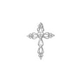 thumbnail image 1 of FB Jewels 10kt White Gold Womens Round Diamond Heart Cross Religious Pendant 1/6 Cttw, 1 of 1