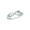 thumbnail image 1 of FB Jewels 10kt White Gold Womens Round Diamond Infinity Knot Ring 1/20 Cttw, 1 of 1