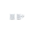 thumbnail image 1 of FB Jewels 10kt White Gold Womens Round Diamond Kite Square Earrings 1/20 Cttw, 1 of 1