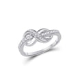 thumbnail image 1 of FB Jewels 10kt White Gold Womens Round Diamond Knot Infinity Ring 1/6 Cttw Size 8.5, 1 of 1