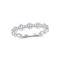 thumbnail image 1 of FB Jewels 10kt White Gold Womens Round Diamond Link Stackable Band Ring 1/5 Cttw, 1 of 1