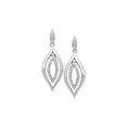 thumbnail image 1 of FB Jewels 10kt White Gold Womens Round Diamond Oval Hoop Earrings 1/2 Cttw, 1 of 1