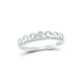 thumbnail image 1 of FB Jewels 10kt White Gold Womens Round Diamond Rolo Link Stackable Band Ring 1/12 Cttw Size 7.5, 1 of 1
