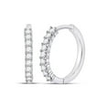 thumbnail image 1 of FB Jewels 10kt White Gold Womens Round Diamond Single Row Hoop Earrings 1/4 Cttw, 1 of 1