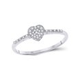 thumbnail image 1 of FB Jewels 10kt White Gold Womens Round Diamond Slender Heart Ring 1/20 Cttw Size 6, 1 of 1