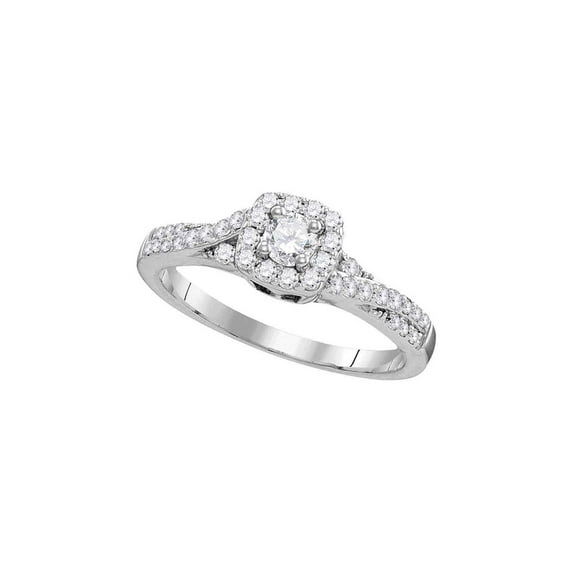 FB Jewels 10kt White Gold Womens Round Diamond Solitaire Bridal Wedding Engagement Ring 1/2 Cttw