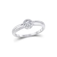 thumbnail image 1 of FB Jewels 10kt White Gold Womens Round Diamond Solitaire Promise Bridal Ring 1/20 Cttw, 1 of 1