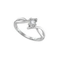 thumbnail image 1 of FB Jewels 10kt White Gold Womens Round Diamond Solitaire Promise Bridal Ring 1/8 Cttw, 1 of 1