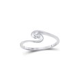 thumbnail image 1 of FB Jewels 10kt White Gold Womens Round Diamond Solitaire Swirl Promise Bridal Ring 1/10 Cttw, 1 of 1