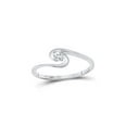 thumbnail image 1 of FB Jewels 10kt White Gold Womens Round Diamond Solitaire Swirl Promise Ring 1/10 Cttw Size 6.5, 1 of 1