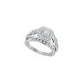 thumbnail image 1 of FB Jewels 10kt White Gold Womens Round Diamond Square Bridal Wedding Engagement Ring Band Set 1/3 Cttw, 1 of 1