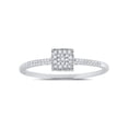 thumbnail image 1 of FB Jewels 10kt White Gold Womens Round Diamond Square Cluster Ring 1/20 Cttw, 1 of 1