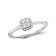 thumbnail image 1 of FB Jewels 10kt White Gold Womens Round Diamond Square Cluster Ring 1/5 Cttw Size 5, 1 of 1