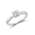 thumbnail image 1 of FB Jewels 10kt White Gold Womens Round Diamond Square Halo Cluster Ring 1/5 Cttw, 1 of 1