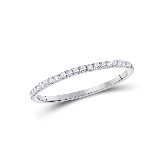 FB Jewels 10kt White Gold Womens Round Diamond Stackable Band Ring 1/6 Cttw