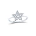 thumbnail image 1 of FB Jewels 10kt White Gold Womens Round Diamond Star Ring 1/20 Cttw, 1 of 1