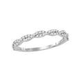 thumbnail image 1 of FB Jewels 10kt White Gold Womens Round Diamond Twist Stackable Band Ring 1/6 Cttw, 1 of 1
