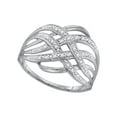 thumbnail image 1 of FB Jewels 10kt White Gold Womens Round Diamond Woven Fashion Band Ring 1/20 Cttw Size 5, 1 of 1