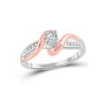 thumbnail image 1 of FB Jewels 10kt White & Rose-tone Gold Womens Round Diamond Solitaire Bridal Wedding Engagement Ring 1/8 Cttw, 1 of 1