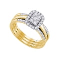 thumbnail image 1 of FB Jewels 10kt Yellow Gold Diamond Cluster Bridal Wedding Ring Band Set 1/2 Cttw Size 5.5, 1 of 1