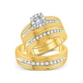 thumbnail image 1 of FB Jewels 10kt Yellow Gold His Hers Round Diamond Solitaire Matching Wedding Set 3/8 Cttw Size 8, 1 of 1