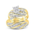 thumbnail image 1 of FB Jewels 10kt Yellow Gold His Hers Round Diamond Square Matching Wedding Set 1/3 Cttw Size 8, 1 of 4