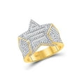 thumbnail image 1 of FB Jewels 10kt Yellow Gold Mens Baguette Diamond Cluster Star Ring 1.00 Cttw, 1 of 1