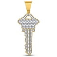 thumbnail image 1 of FB Jewels 10kt Yellow Gold Mens Diamond Key Charm Fashion Pendant 5/8 Cttw, 1 of 2