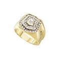 thumbnail image 1 of FB Jewels 10kt Yellow Gold Mens Round Diamond Badge Cluster Ring 1/2 Cttw, 1 of 1