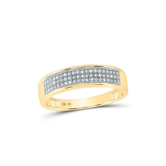 FB Jewels 10kt Yellow Gold Mens Round Diamond Band Ring 1/5 Cttw