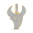 thumbnail image 1 of FB Jewels 10kt Yellow Gold Mens Round Diamond Bulls Charm Pendant 7/8 Cttw, 1 of 1