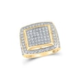 thumbnail image 1 of FB Jewels 10kt Yellow Gold Mens Round Diamond Cluster Ring 3 Cttw Size 8, 1 of 1