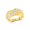 thumbnail image 1 of FB Jewels 10kt Yellow Gold Mens Round Diamond Diagonal Double Row Band Ring 1/4 Cttw, 1 of 1
